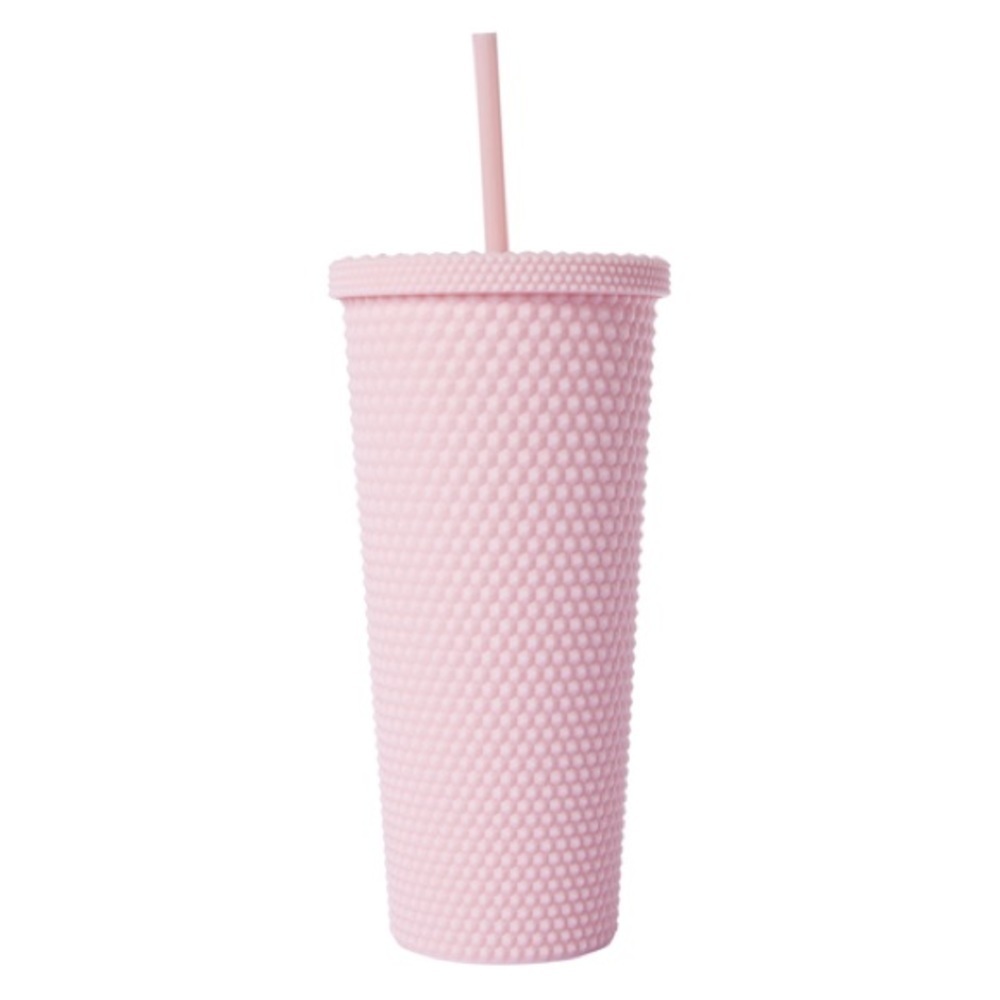 NWT Beva 24oz Limited Edition Color Diamond Studded Texture Tumbler with straw